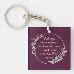 Emma by Jane Austen Quote II - Schuine stijl Sleutelhanger