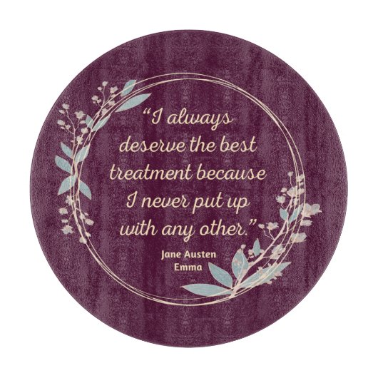 Emma by Jane Austen Quote II - Schuine stijl Snijplank (Voorkant)