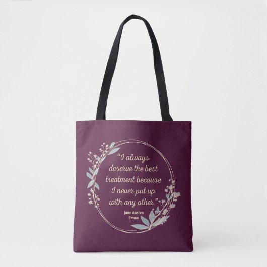 Emma by Jane Austen Quote II - Schuine stijl Tote Bag (Voorkant)
