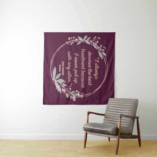 Emma by Jane Austen Quote II - Schuine stijl Wandkleed (In Situ (horizontaal))