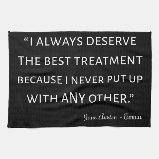 Emma by Jane Austen Quote II Theedoek (Horizontaal)