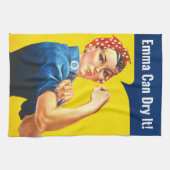 "EMMA Can DRY It" motivatie Rosie the Riveter, Theedoek (Horizontaal)