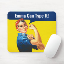 "EMMA Can TYPE it" motivatie Rosie de Riveter,