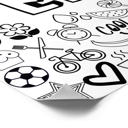 'EMMA' Color-it-Yourself-contourontwerp Poster (Hoek)