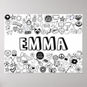 'EMMA' Color-it-Yourself-contourontwerp Poster (Voorkant)