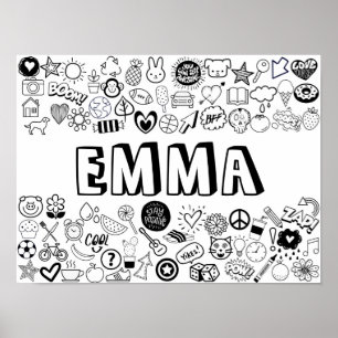 'EMMA' Color-it-Yourself-contourontwerp Poster