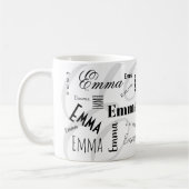 Emma Custom Name  Black White Coffee Mug Koffiemok (Links)