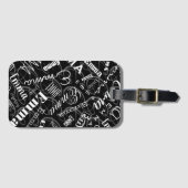 Emma Custom Name Zwart Wit Bagagelabel (Voorkant (horizontaal))