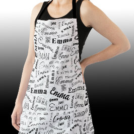 Emma Custom Name Zwart Wit Schort