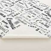 Emma Custom Name Zwart Wit Sherpa Deken (3/4)