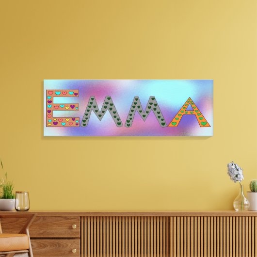 EMMA Cute Girl's Name Abstract Print (Insitu (Woonkamer))