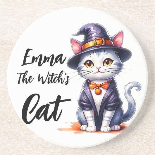 Emma de heks Halloweendag Zandsteen Onderzetter (Voorkant)