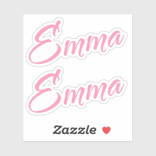 Emma decoratieve naam in roze x2 Sticker (Vel)