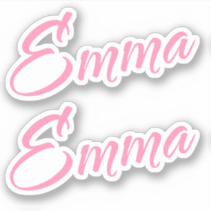 Emma decoratieve naam in roze x2 Sticker
