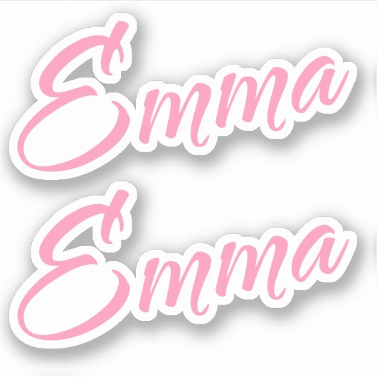 Emma decoratieve naam in roze x2 Sticker (Voorkant)
