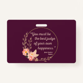 Emma door Jane Austen Quote I - Schuine stijl Badge