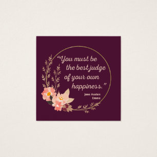 Emma door Jane Austen Quote I - Schuine stijl Vierkante Visitekaartjes