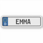 Emma Duits Auto Licentie Bord Sticker (Voorkant)
