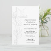Emma Elegant Cross & Doves Christelijk Wedding Kaart (Staand voorkant)