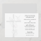 Emma Elegant Cross & Doves Christelijk Wedding Kaart (Voorkant / Achterkant)