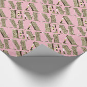 Emma Elegant Golden Glitter Kijk Typografie Cadeaupapier (Hoek)