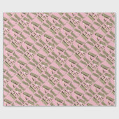 Emma Elegant Golden Glitter Kijk Typografie Cadeaupapier (Vlak)