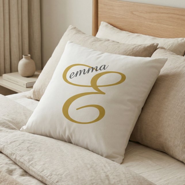 Emma Elegant Gouden Naam Decor Kussen (Creator heeft geüpload)