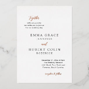 Emma Elegant Huwelijk Folie Uitnodiging