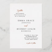 Emma Elegant Wedding Folie Uitnodiging (Voorkant)