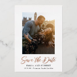 Emma Elegant Wedding Save the Date Folie Uitnodiging