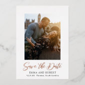 Emma Elegant Wedding Save the Date Folie Uitnodiging (Voorkant)