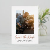 Emma Elegant Wedding Save the Date Folie Uitnodiging (Staand Voorkant)