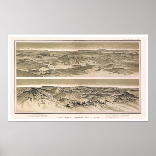 Emma en Mt. Trumbull Grand Canyon Uitzicht 1882 Poster (Voorkant)