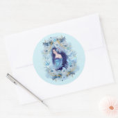 Emma engel met bloemen ronde sticker (Envelop)