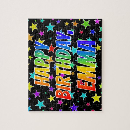 "EMMA" First Name, Fun "HAPPY BIRTHDAY" Legpuzzel (Verticaal)