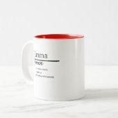 Emma, gepersonaliseerde naamdefinitie tweekleurige koffiemok (Voorkant links)