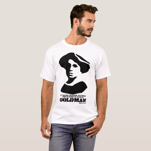 Emma Goldman Politics Stemt Anarchy Quote T-shirt (Voorkant volledig)