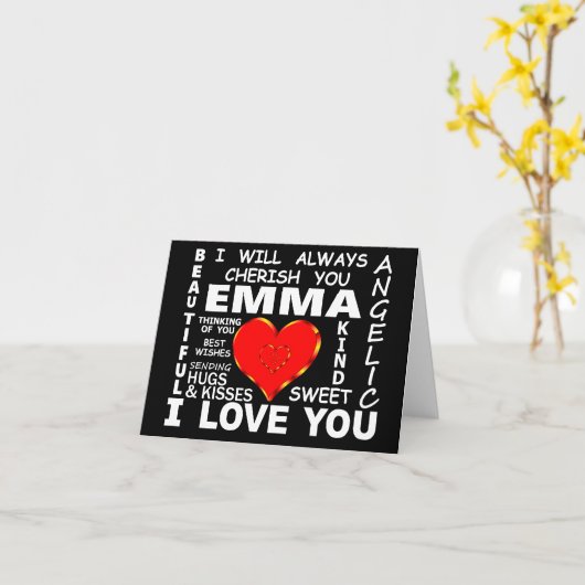 Emma Ik Hou Van Jou Kaart (Gele Bloem)