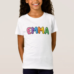 Emma Kleurrijke Bubbel Letters Mooie Naam Ontwerp T-shirt