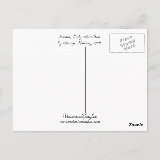 Emma, Lady Hamilton Briefkaart (Achterkant)