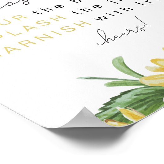 EMMA Landelijke zonnestraal mimosa bar bord Poster (Hoek)