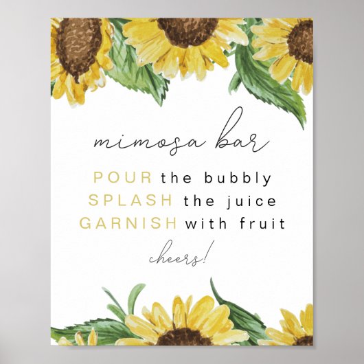 EMMA Landelijke zonnestroombrede Mimosa Bar bord Poster (Voorkant)