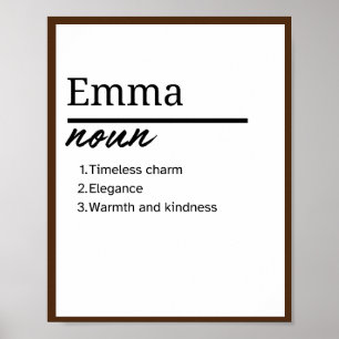 Emma, Meisje Gepersonaliseerde Naam Definitie Poster