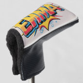 Emma met een explosie golfheadcover (3/4 voorkant)