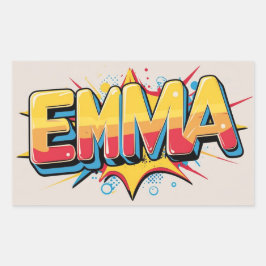 Emma met een explosie rechthoekige sticker