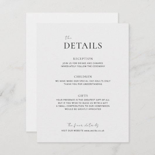 EMMA Minimalist Dove Grey Details Enclosure Kaart (Voorkant / Achterkant)