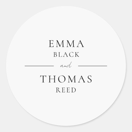 EMMA Modern Minimalist Envelope Seal Ronde Sticker (Voorkant)