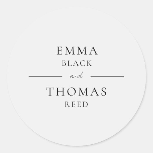 EMMA Modern Minimalist Envelope Seal Ronde Sticker (Voorkant)