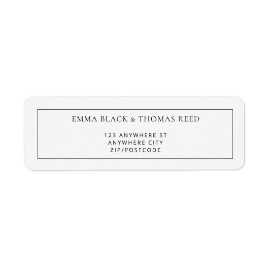 EMMA Modern Minimalist RSVP Return Address Labels (Voorkant)