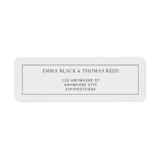 EMMA Modern Minimalist RSVP Return Address Labels (Voorkant)